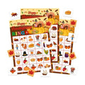 Thanksgiving Bingo Games for Kids Adults - 24 Players Turkey Bingo Cards - Happy Thanksgiving Party Games for Family Fall Autumn Activities Classroom Thanksgiving Gifts