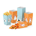 K KUMEED 24 PCS Halloween Popcorn Favor Boxes,Cute Ghost Popcorn Bowls Popcorn Buckets Candy Bags Boo Theme Cookie Container for Kids Halloween Party Supplies (Blue&Orange)