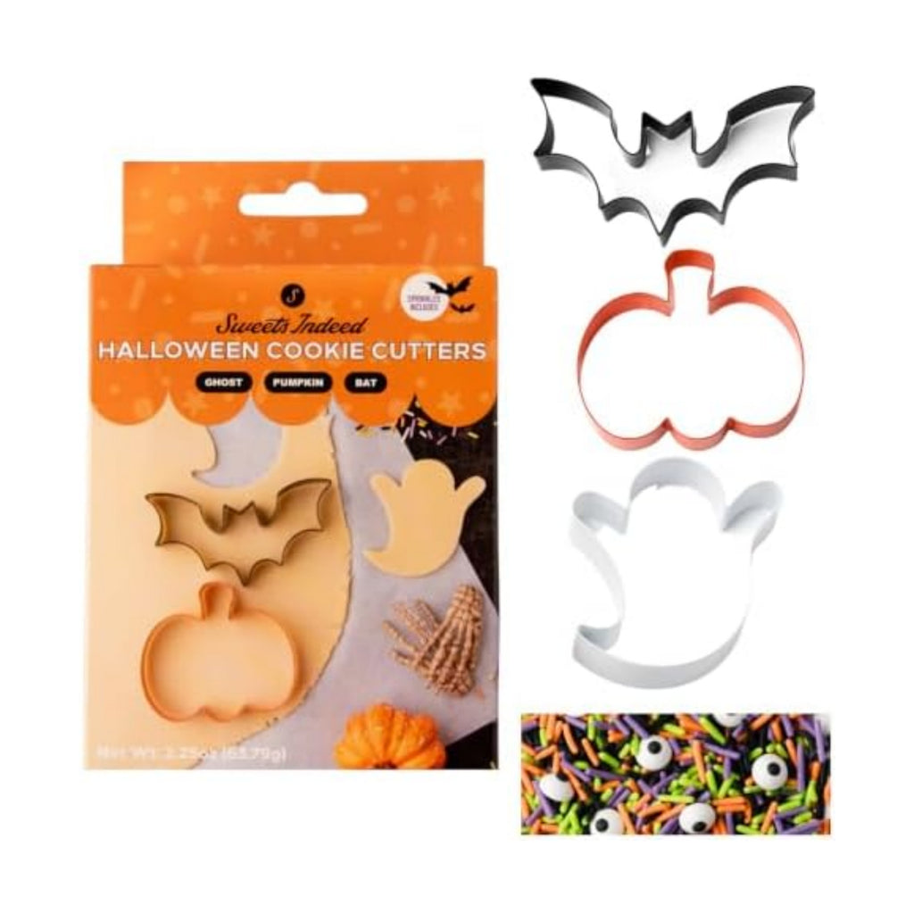 Sweets Indeed Halloween Cookie Cutters 3 Pack with Sprinkles, 2.25 ounces