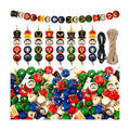 Cinnvoice 240 Pcs Holiday Wood Beads with Twine, Classic