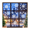 116PCS Christmas Decorations, 9 Sheets Christmas Window Clings, Snowflake Window Clings Decals, Double Sided Xmas Snowflake Decal Stickers for Winter Holiday Home Indoor Decorations Decor Supplies