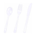 HEIPINIUYE 75 Pack White Plastic Cutlery Heavy Duty White Plastic Knives Forks and Spoons Disposable Silverware Set for 25 Guest Camping Birthday Baby Shower Party Cutlery Set