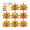 Renbuzhu 36PCS Thanksgiving Crafts Bulk: Turkey Paper Suncatchers DIY Kit for Fall Activities Decorations, Window Stained Glass Effect Art Supplies