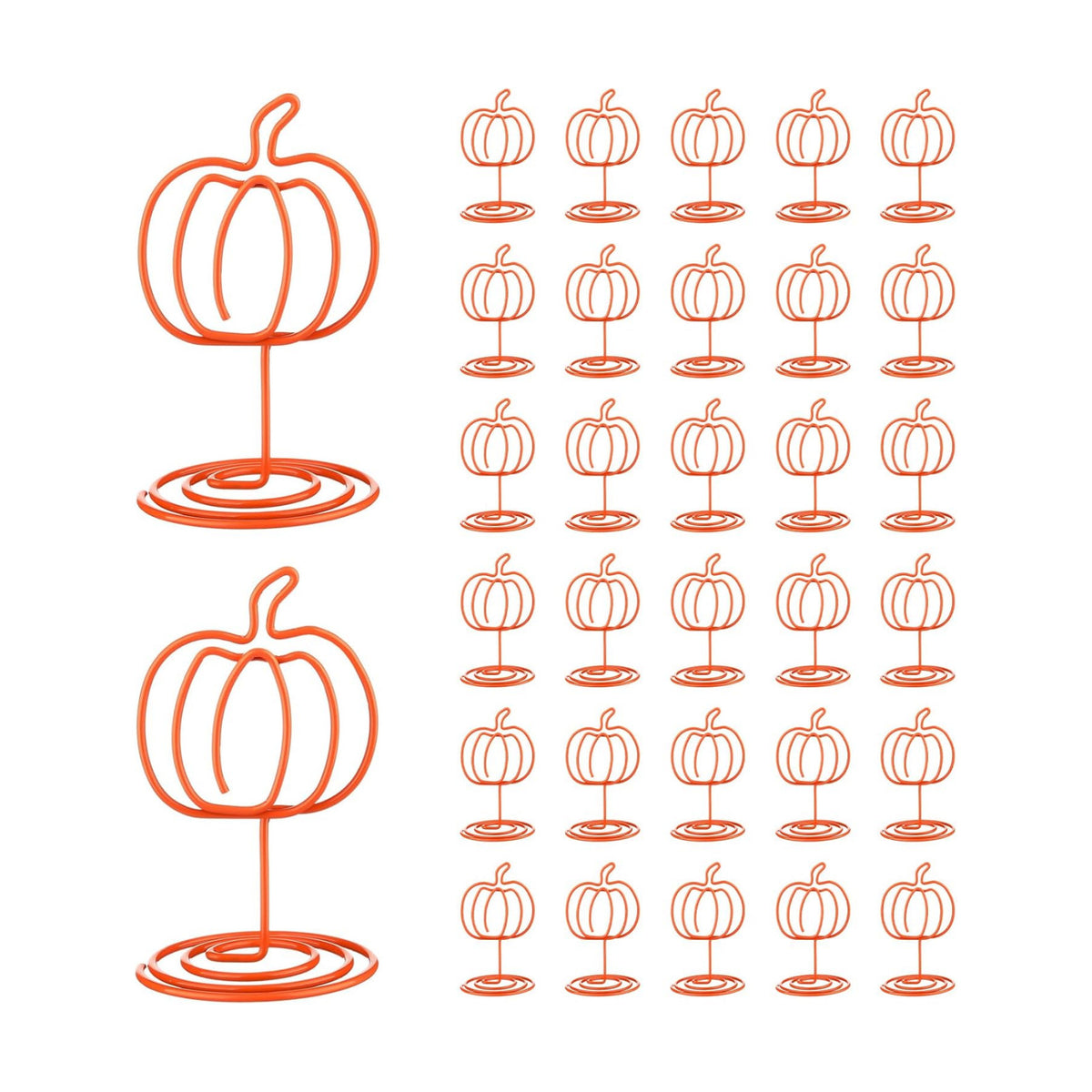 Rtteri 30 Pcs Orange Pumpkin Picture Holders 2 Inch Fall Table Number