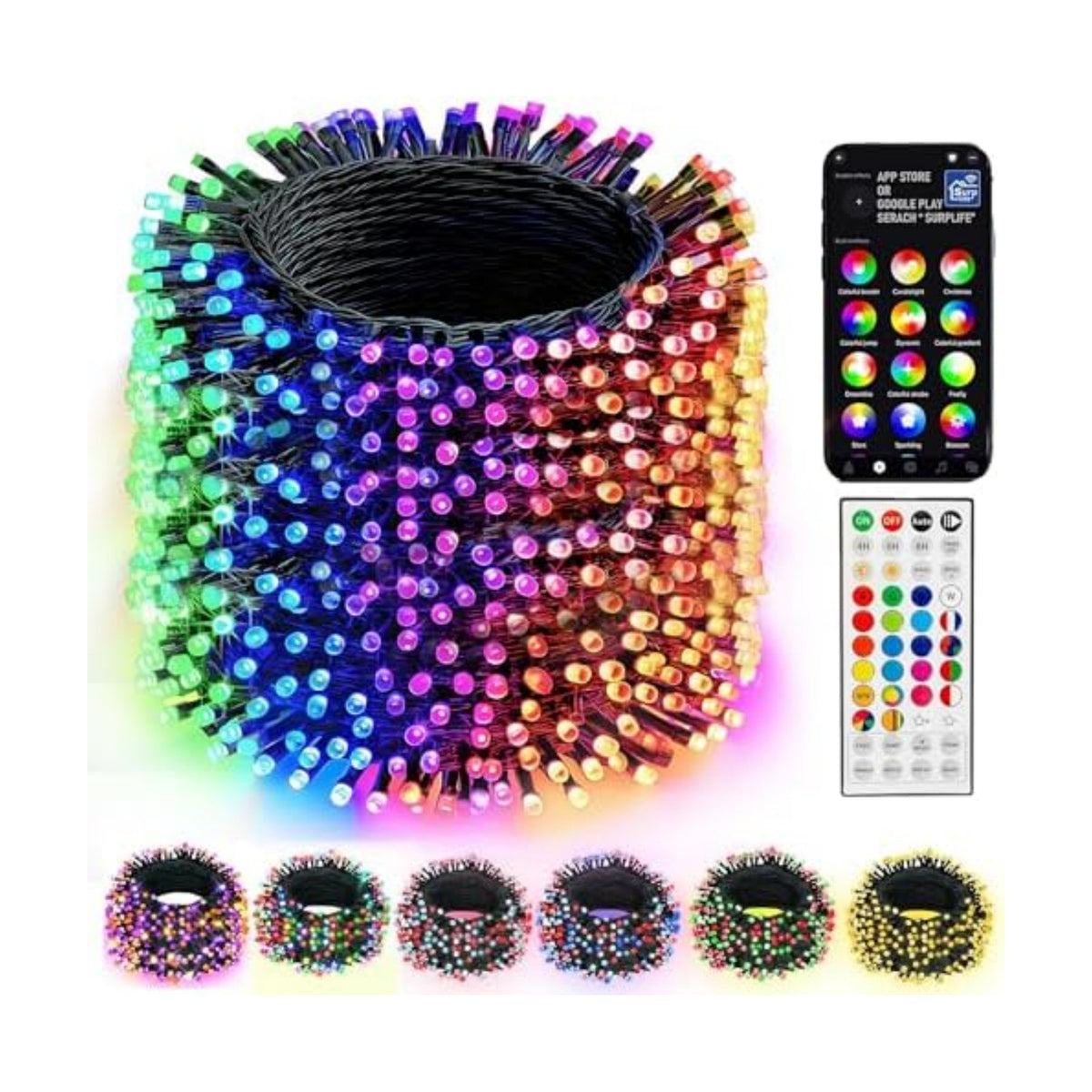 Dazzle Bright 328FT 1000 LED Smart RGB Christmas Halloween String Lights