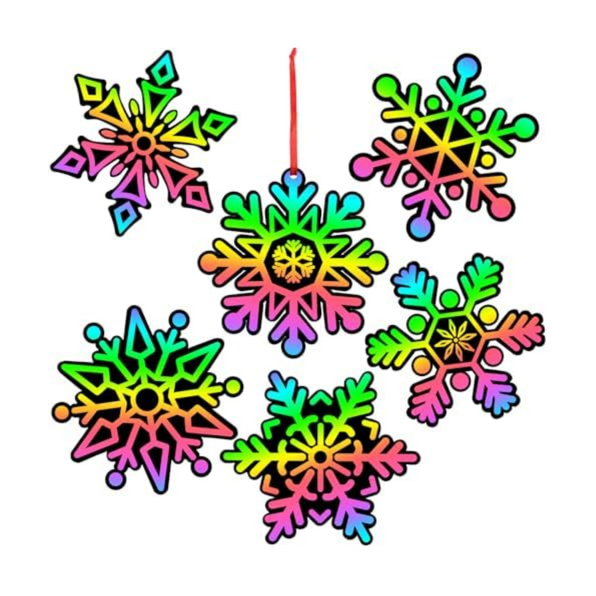 JULMELON 36Pcs Christmas Winter Crafts for Kids, Snowflake Scratch Art Gift