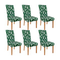 Christmas Chair Covers for Dining Room Set of 6 Green Christmas Tree Dining Chair Protectors 6 Pcs Stretch Removable Washable Chair Slipcovers 6 Pack for Winter Xmas Holiday Home and Party Decor