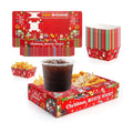 48 Pcs Christmas Party Supplies Movie Night Paper Snack Trays Xmas Party Decorations Christmas Birthday Favors Snowman Family Movie Popcorn&Drink&Candy Box