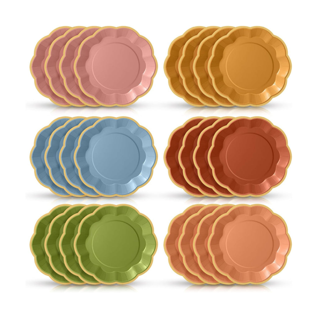 72 Pcs Floral Paper Plates 9 Inch Disposable, Fall