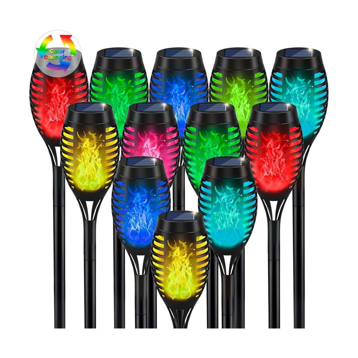 Christmas Decorations Outdoor, Multicolor Flickering Solar Christmas Lights