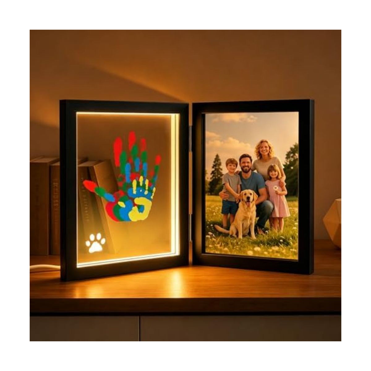 Sortnic Family Handprint Kit with Light for 4, DIY Baby First Halloween