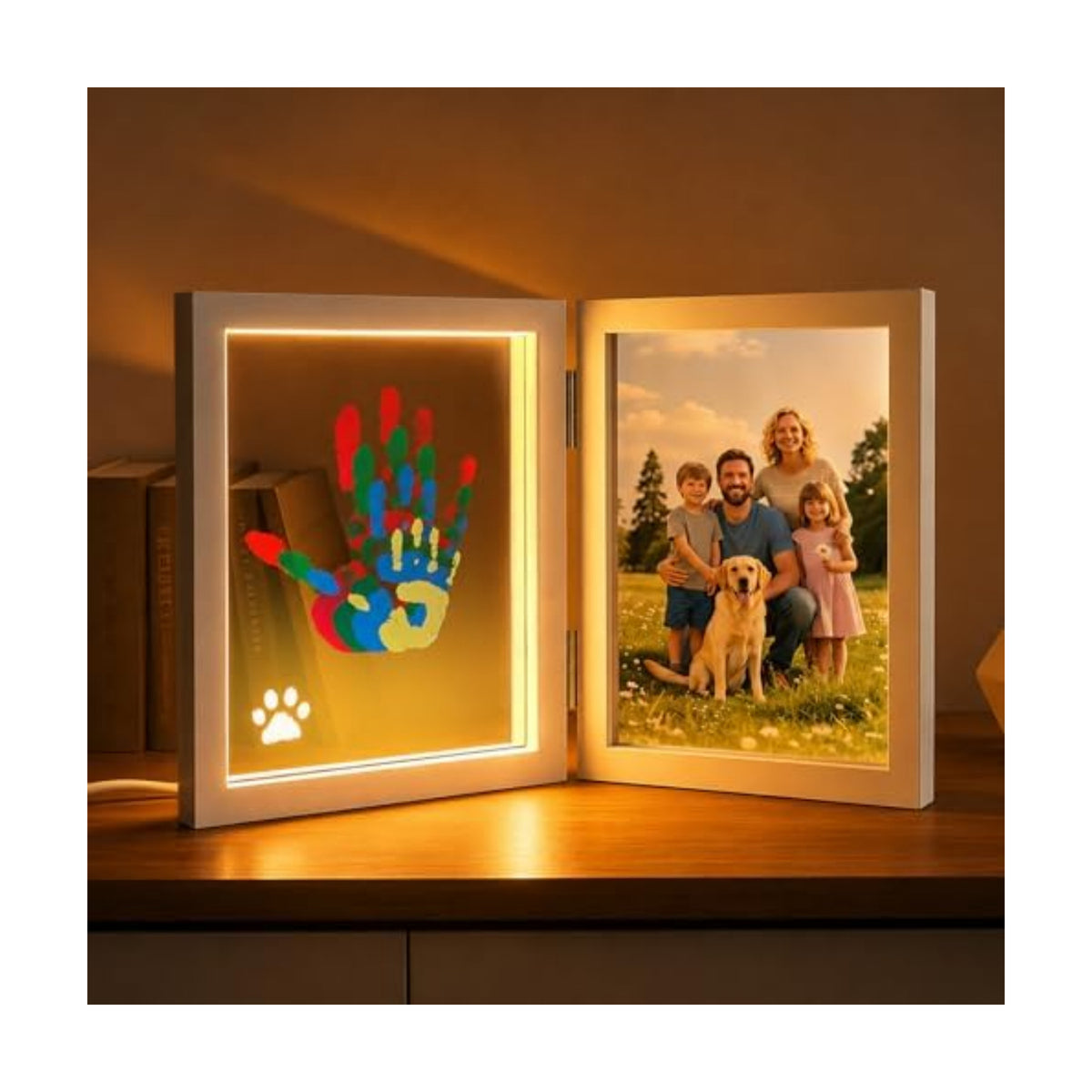 Sortnic Family Handprint Kit with Light for 4, DIY Baby First Halloween
