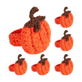 Set of 6 Pumpkin Napkin Rings, Fall Napkin Rings Thanksgiving Halloween Napkin Ring Holder, Handcrafted Crochet Napkin Holders for Thanksgiving Dinner Table Décor (6, Orange)