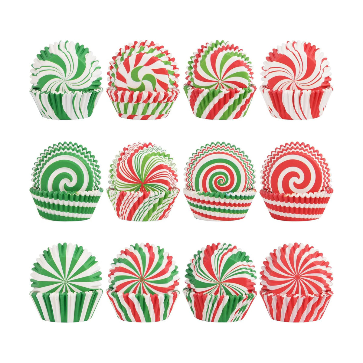 600 Pack Christmas Candy Cupcake Liners Wrappers Baking Cups Santa Holiday Paper Wraps Muffin Liners for Xmas Birthday Party Candy Cake Decorations Supplies(12 Styles)