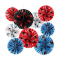 Outus 9 Pcs Spider Paper Fans Themed Birthday Party Hanging Decor