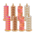 Giantree 8 Pack Wood Donut Stand, 10.62in Farmhouse Donut Display Stand for Dessert Table Party Doughnut Tower Bagel Holders for Party Christmas Birthday New Year Wedding