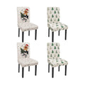 Christmas Chair Covers Set of 4 Gingerbread Xmas Tree Parsons Slipcovers