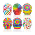 Jumbo Cupcake Muffin Liners - 300 Count Rainbow Large Baking Cup Cake Liners Paper, Jumbo Size Colorful Cupcake Liner Candy Wrappers Cookies Wrap for Bakeware Birthday Wedding Party
