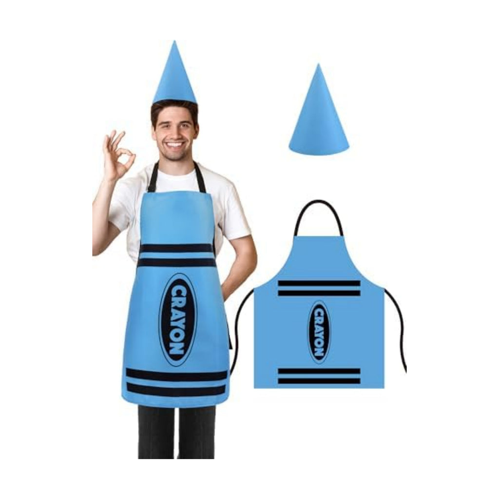 Teenyyou Crayon Costume with Apron and Cone Hat Adult