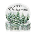 Christmas Green Tree Oval Plates 10x12 Inch, Disposable Party Plates