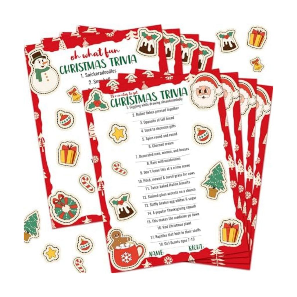 Marspark 80 Pcs Christmas Trivia Game Cards for Family Adults, Stylish