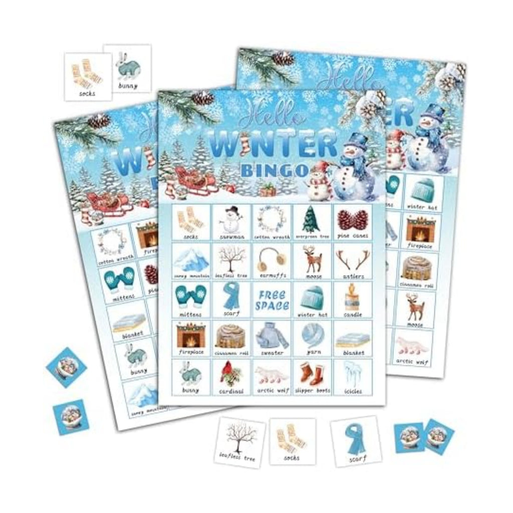 Christmas Bingo Game Cards, Winter Holiday Party Games, Christmas Party Game Decor, Winter Holiday Games, Bingo Sets for Adults Large Group, Xmas Theme Party Activity Supplies -A20