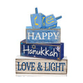 Lineshading 4 Pcs Hanukkah Table Decorations for Home, Wooden Dreidel Signs