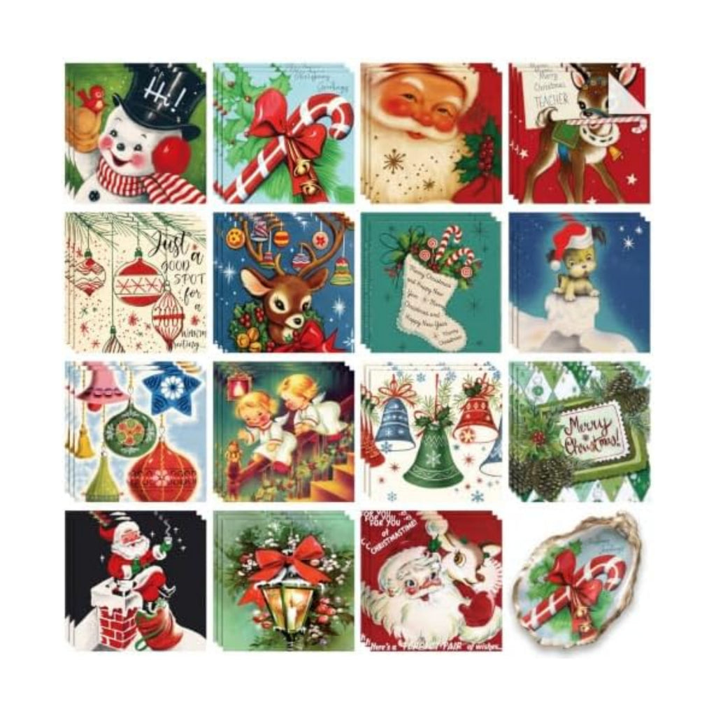 Gueevin 45 Pack Christmas Decoupage Napkins 15 Styles Vintage for DIY