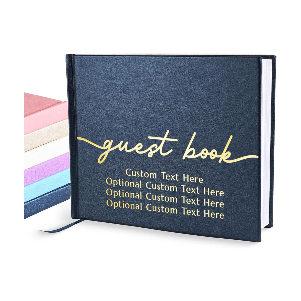 Promot Personalized Guestbook (Sapphire Blue) - 110 Lined Pages