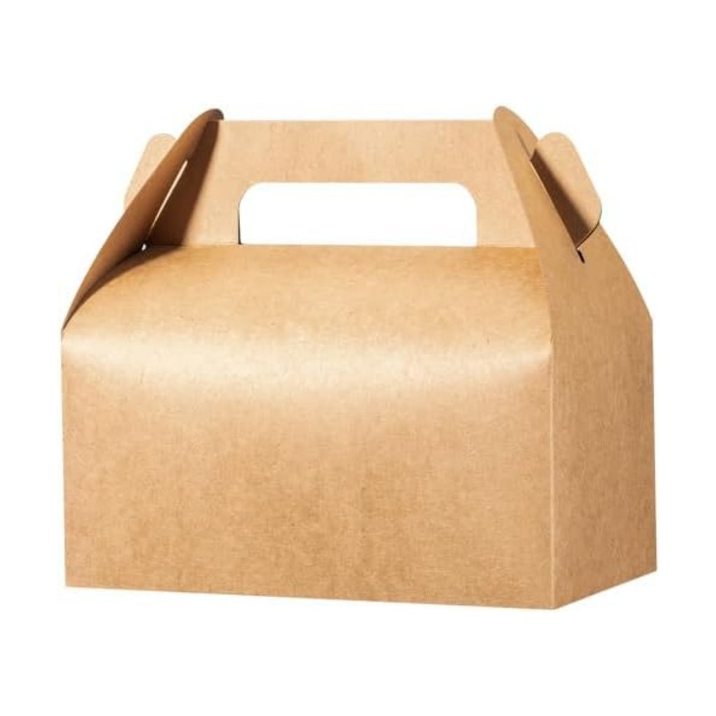UnicoPak 30 Pack Brown Cookie Gift Boxes with Handles, Food-grade Material, Gable Party Favor Boxes for Lunch, Treats, Goodies, Cookies Candies for Birthday Party Wedding Holidays 6.5x3.5x4 Inches