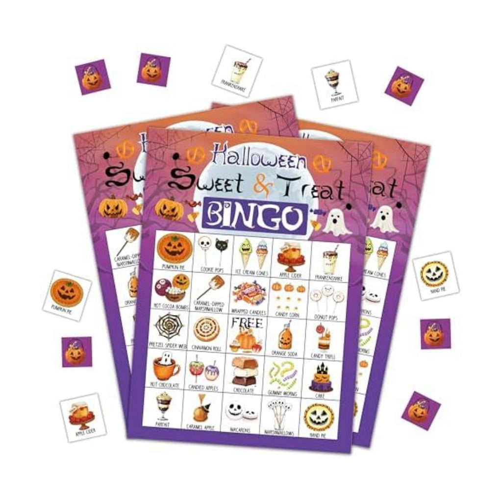 Halloween Bingo Game, Happy Halloween Party Games for Adults, Sweet Or Treat Bingo Game Cards for Large Group Family Friends Activities, Fall Pumpkin Holiday Party Decor Supplies, 05