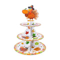 Gistome 3-Tier Thanksgiving Turkey Cupcake Stand – Autumn Harvest Dessert Display Holder for Fall Party Table, Friendsgiving, and Thanksgiving Decorations