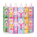 TaoBary 12 Pcs Christmas Wine Bags with Handles, Novel Nutcracker