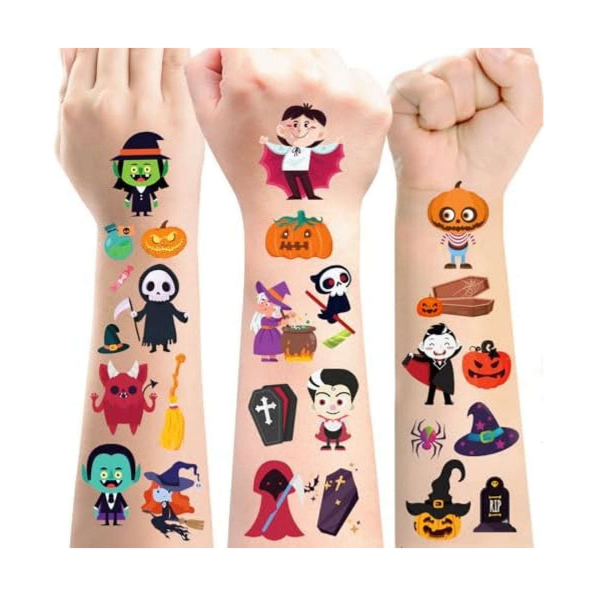 Halloween Temporary Tattoo for Kids - 260+ Unique Halloween Trick or Treat Tattoos Stickers for Boys and Girls Holiday Party Supplies Favors Halloween Goodie Bag Fillers 20 Sheets