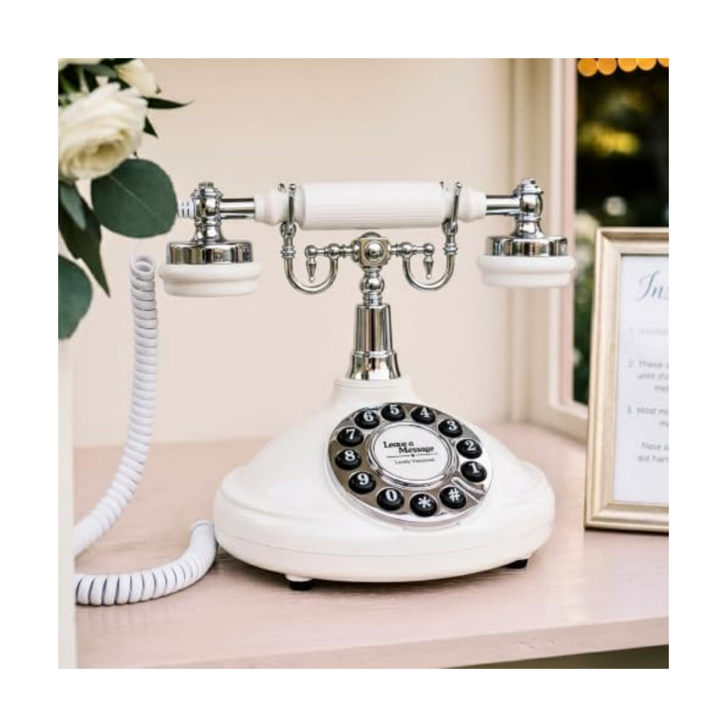 Audio Guest Book, Voicemail Phone Guestbook, White & Black