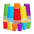 Kochorie 100 Pack 12 Ounce Disposable Rainbow Paper Cups, Colorful Party Cups, Drinking Birthday Cups for Holiday Party Supplies DIY Crafts, 6 Colors