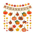 40Pcs Thanksgiving Decorations, Pre-Assembled Thanksgiving Banner & Garland, Hanging Swirls Decorations for Home Office Classroom Indoor Decor