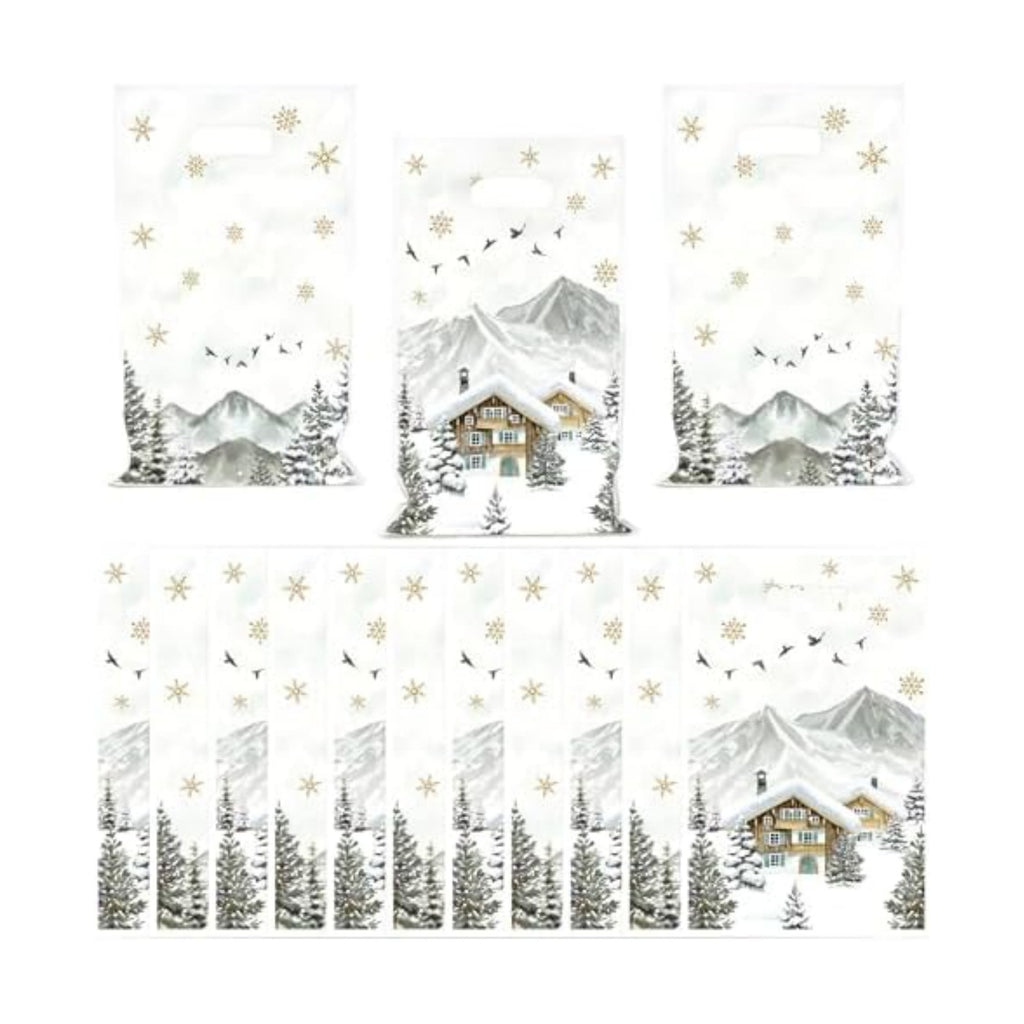 Haooryx Winter Camping Party Favor Bags Adventure Candy Treat Bag Gift Wrap