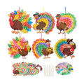 Fennoral 12 Pack Thanksgiving Turkey Crafts Kit for Kids Make You Own Turkey Poke in Arts and Crafts DIY for Boys Girls Classroom Activities Fall Decoration