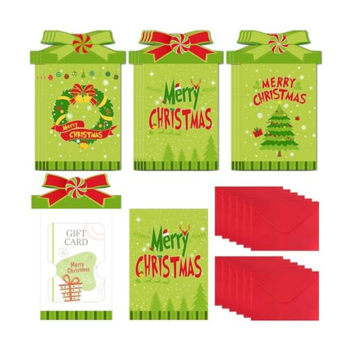 12 Set Christmas Money Gift Card Sleeves, Money Holder Cash Gift Ornaments