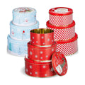 Yaomiao 9 Pcs Christmas Cookie Tins 3 Sizes, Snowman, Santa Claus