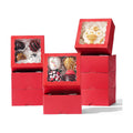 50 Pack 4x4x2 inches Red Bakery Boxes with Window - Macaron Cookie Chocolate Truffle Strawberry & Mini Cake Gift Boxes for Valentine's Parties Birthdays Wedding, Christmas Favors