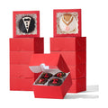 100PCS 4x4x2 inches Classic Red Bakery Boxes with Window - Macaron Cookie Chocolate Truffle Strawberry & Mini Cake Gift Boxes for Parties Valentine's Birthdays Wedding Christmas Favors