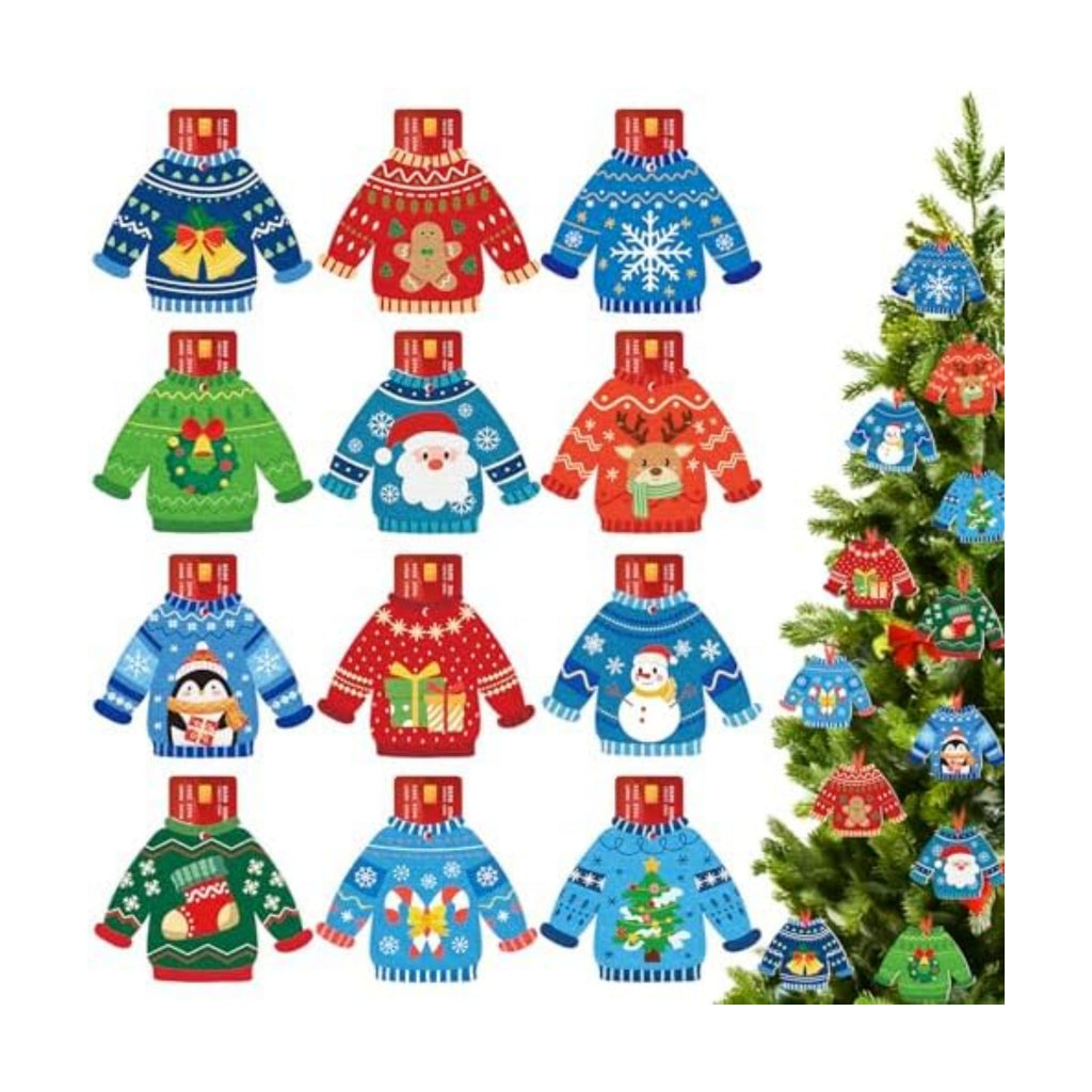 FOGWOWO 24 Pcs Gift Card Holder Christmas Ugly Sweater Shaped Holiday Gifts