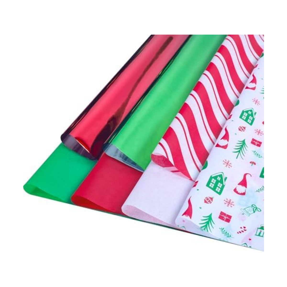 120 Sheets Christmas Tissue Paper for Gift Bags, 20" X 14" Xmas Holiday Tissue Paper for Christmas Gift Wrapping and DIY Gift Crafts Metallic Party Decor