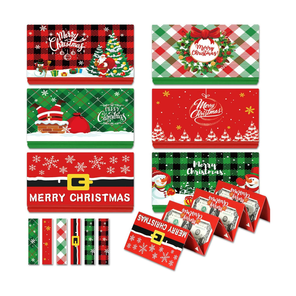 6Pcs Christmas Money Holders Cards Booklet for Christmas Cash Gifts
