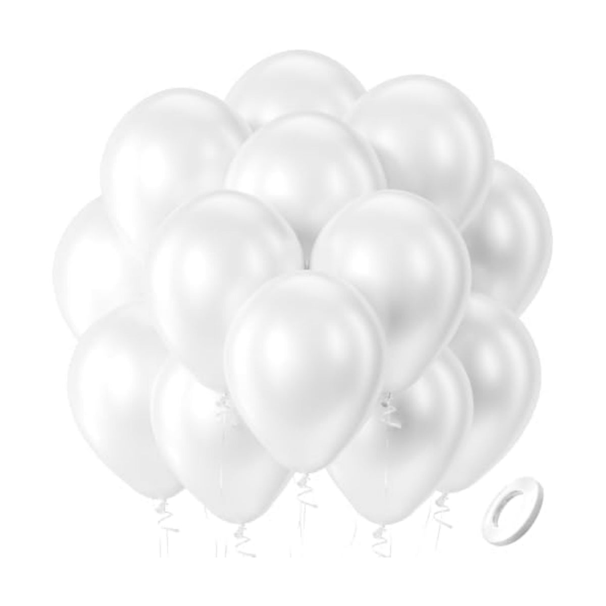 Bezente Pearl White Balloons Latex Party Balloons 100 Pack 12 inch