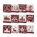 Saillong 12 Pack Plaid Christmas Diamond Greeting Cards with Envelopes