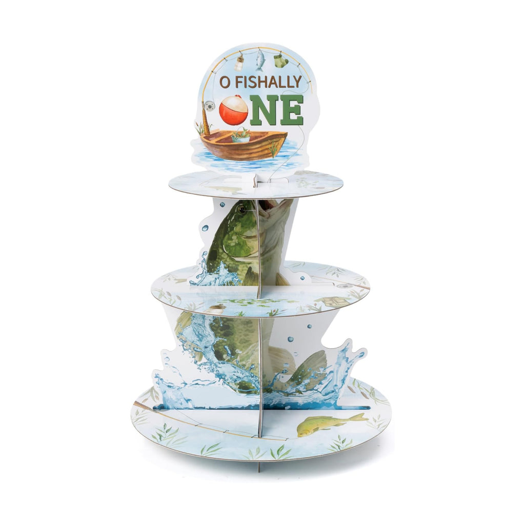 Officially One Cupcake Stand - 3 Tiered Fishing Birthday Decoration