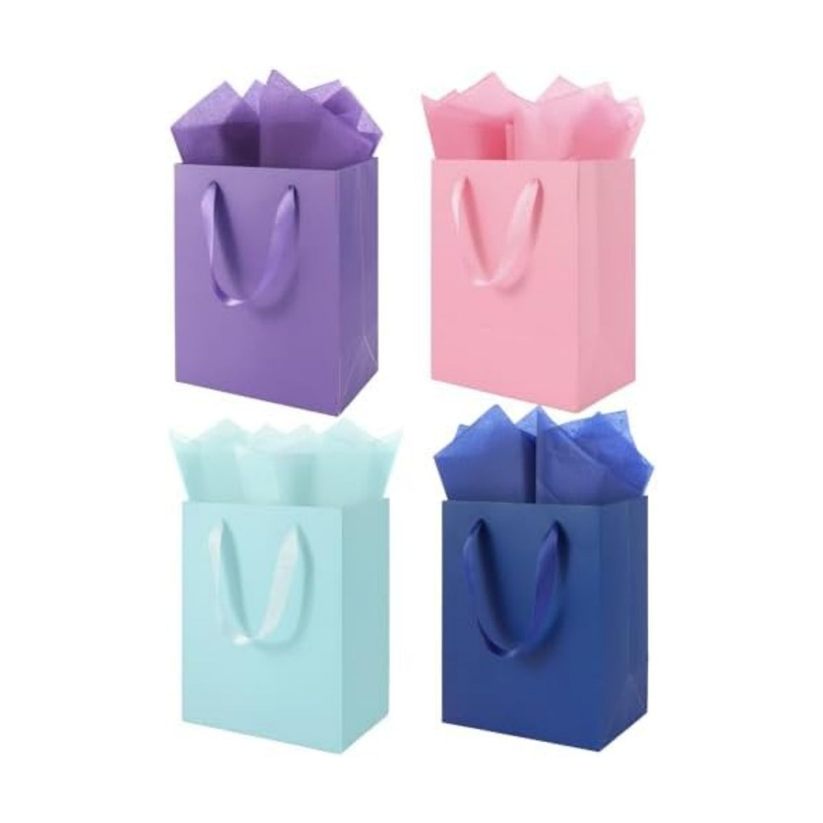 Epoesch 4 Pack Medium Gift Bags with Handles and 8 Tissue Papers